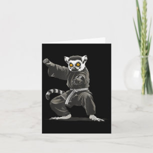 Kickboxing Lemur Taekwondo Karate MMA Funny Card
