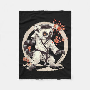 Kickboxing Lemur Taekwondo Karate MMA Funny Fleece Blanket