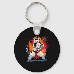 Kickboxing Lemur Taekwondo Karate MMA Funny Key Ring
