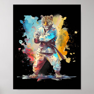 Kickboxing Leopard Martial Arts Karate Jiu-Jitsu Poster