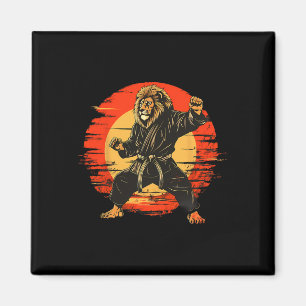 Kickboxing Lion Taekwondo Mma Judo Artwork Martial Magnet