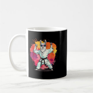 Kickboxing Llama Watercolor Mma Taekwondo Judo Coffee Mug
