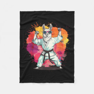 Kickboxing Llama Watercolor Mma Taekwondo Judo Fleece Blanket