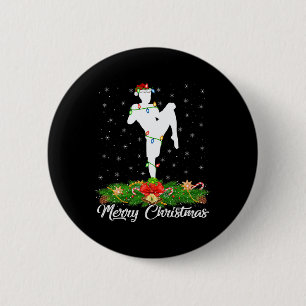 Kickboxing Lover Matching Santa Hat Kickboxing Chr 6 Cm Round Badge