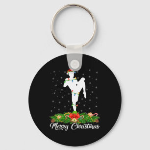 Kickboxing Lover Matching Santa Hat Kickboxing Chr Key Ring