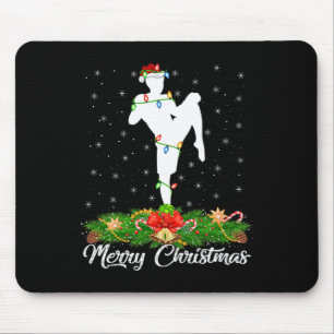 Kickboxing Lover Matching Santa Hat Kickboxing Chr Mouse Pad