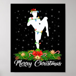 Kickboxing Lover Matching Santa Hat Kickboxing Chr Poster