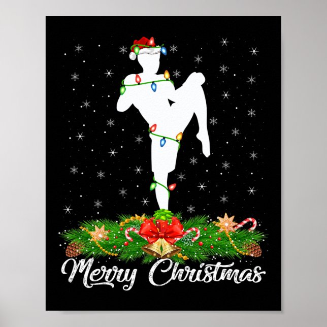 Kickboxing Lover Matching Santa Hat Kickboxing Chr Poster (Front)