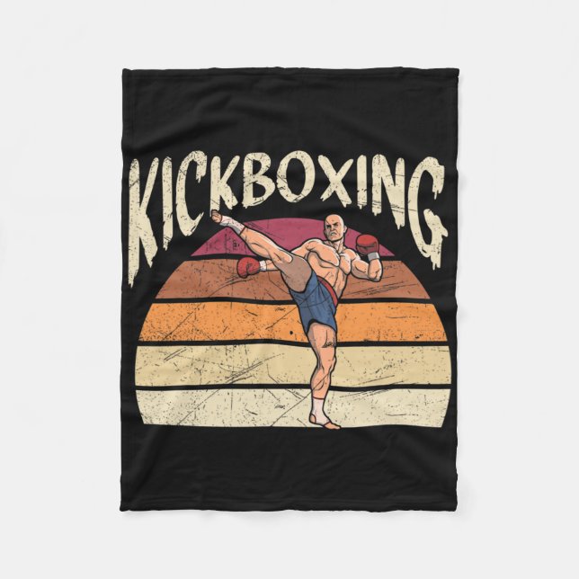 Kickboxing Martial Art Kickboxer  Fleece Blanket (Front)