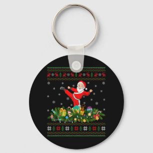 Kickboxing Martial Art Lover Xmas Ugly Kickboxing Key Ring