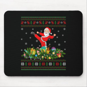 Kickboxing Martial Art Lover Xmas Ugly Kickboxing Mouse Pad