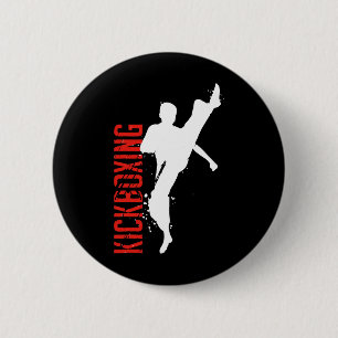 Kickboxing Martial Arts 6 Cm Round Badge