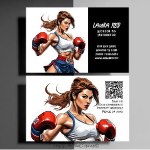 Kickboxing Martial Arts Instructor Business Card