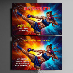 Kickboxing Martial Arts Muay Thai Instructor  Business Card