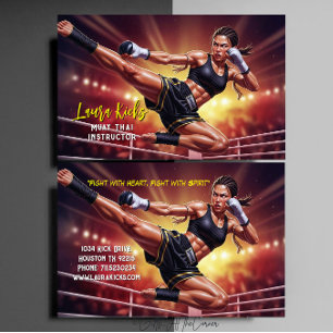 Kickboxing Martial Arts Muay Thai Instructor  Business Card