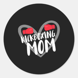 Kickboxing Mom Classic Round Sticker