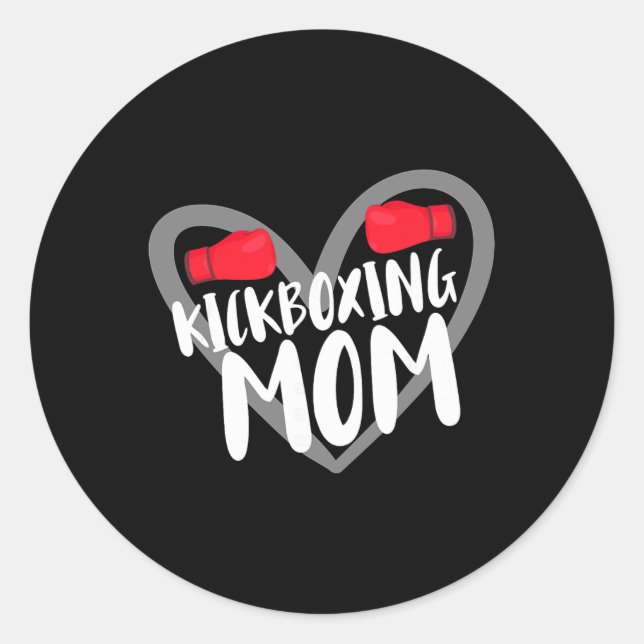 Kickboxing Mom  Classic Round Sticker (Front)