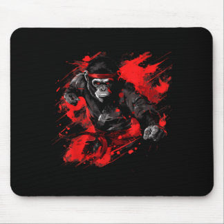 Kickboxing Monkey Martial Arts Judo Taekwondo Mouse Pad