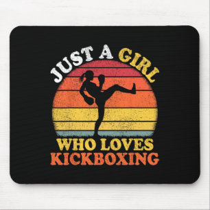 Kickboxing Player Vintage Just A Girl Who Loves Ki Mouse Pad