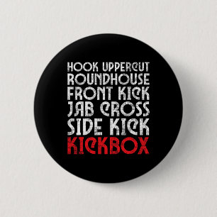Kickboxing Punches - Kickboxer Martial Arts Coach  6 Cm Round Badge