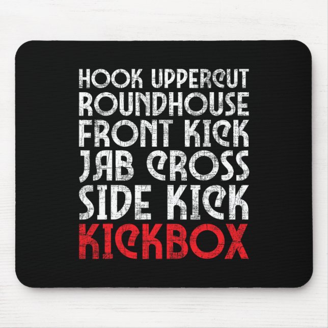Kickboxing Punches - Kickboxer Martial Arts Coach  Mouse Pad (Front)