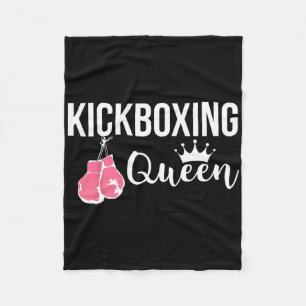 Kickboxing Queen Fitness Gym Motivational Fleece Blanket