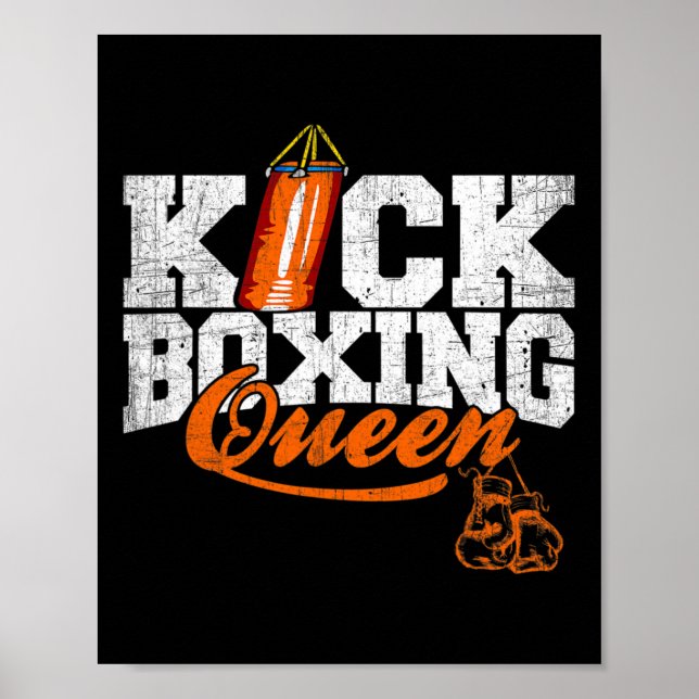 Kickboxing Queen Kickboxer Workout Graphic  Poster (Front)