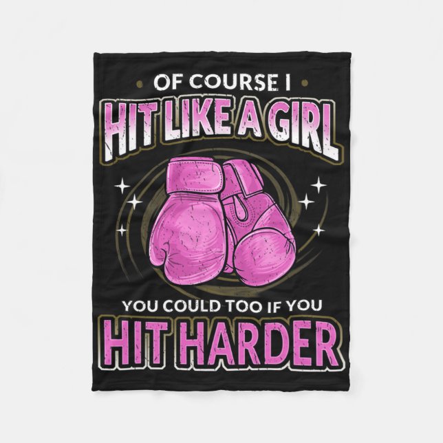 Kickboxing Quote For Women Quote Picture  Fleece Blanket (Front)