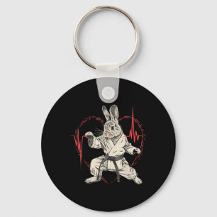 Kickboxing Rabbit Karate Taekwondo Jiu-Jitsu MMA Key Ring
