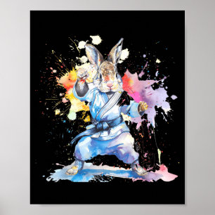 Kickboxing Rabbit Karate Taekwondo Jiu-Jitsu MMA Poster