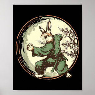 Kickboxing Rabbit Karate Taekwondo Jiu-Jitsu MMA Poster