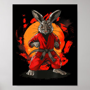 Kickboxing Rabbit Taekwondo Karate MMA Bunny Poster