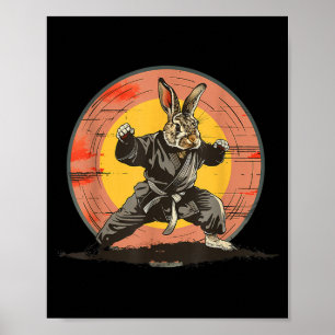 Kickboxing Rabbit Taekwondo Karate MMA Bunny Poster