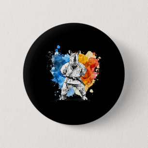Kickboxing Rhino Taekwondo Karate MMA Funny 6 Cm Round Badge