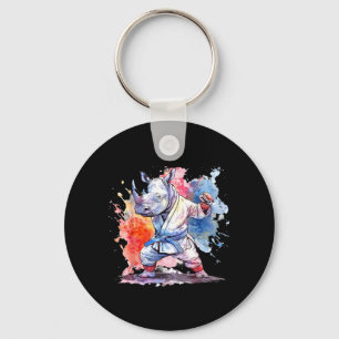 Kickboxing Rhino Taekwondo Karate MMA Funny Key Ring