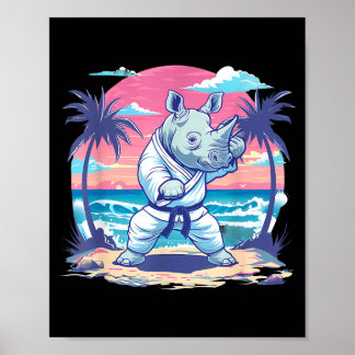 Kickboxing Rhino Taekwondo Karate MMA Funny Poster