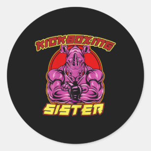 Kickboxing Sister Martial Arts  Classic Round Sticker