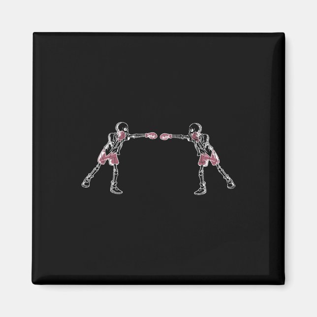 Kickboxing Skeleton Funny Kick Boxer Boxing Graphi Magnet (Front)