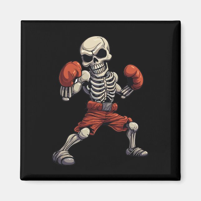 Kickboxing Skeleton Funny Kickboxer Boxing  Magnet (Front)