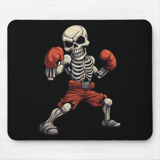 Kickboxing Skeleton Funny Kickboxer Boxing  Mouse Pad (Front)
