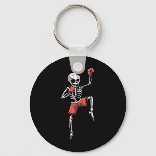 Kickboxing Skeleton Kickboxer Martial Arts Hallowe Key Ring