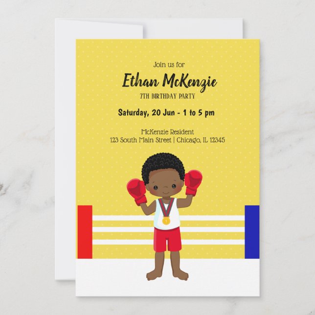 Kickboxing sport invitation (Front)