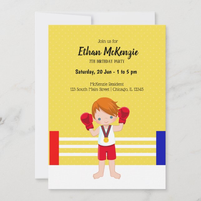 Kickboxing sport invitation (Front)