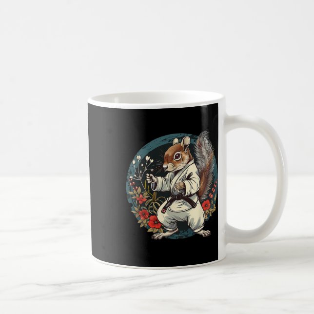 Kickboxing Squirrel Floral Judo Squirrel Lover Kar Coffee Mug (Right)