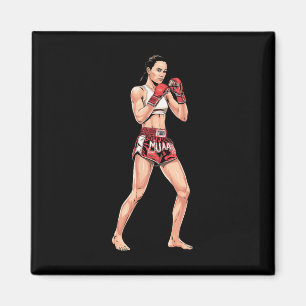 Kickboxing Stance Thai Boxing A Muay Thai Fighter Magnet