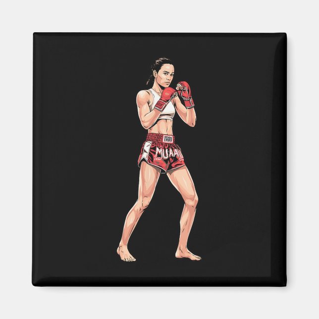 Kickboxing Stance Thai Boxing A Muay Thai Fighter  Magnet (Front)