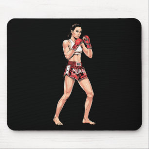 Kickboxing Stance Thai Boxing A Muay Thai Fighter Mouse Pad
