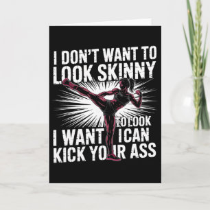 Kickboxing Strong Women Fitness Motivation Card