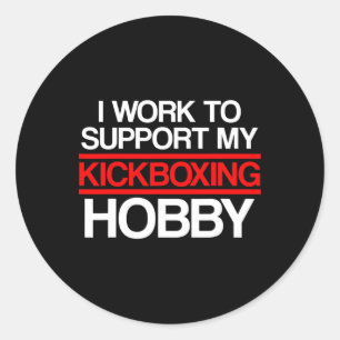 Kickboxing Support Kick Boxing Workout  Classic Round Sticker