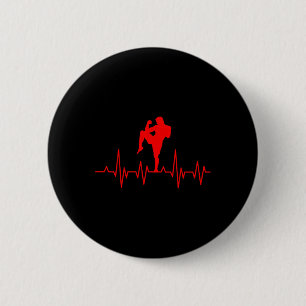 Kickboxing Thai Boxing Heartbeat Muay Thai  6 Cm Round Badge